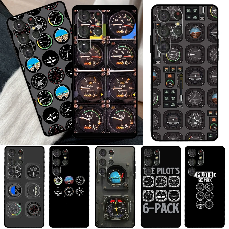 Aviation Aeroplane Pilot Cockpit Case For Samsung Galaxy S23 S22 S21 Ultra Note 20 S8 S9 S10 Note 10 Plus S20 FE S21 FE Cover