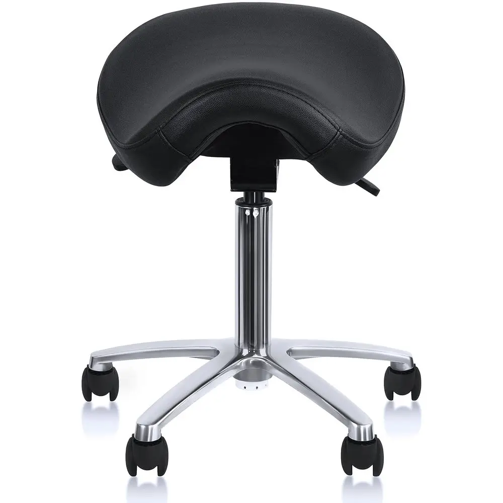 

Ergonomic PU Leather Swivel Office Task Chair with Adjustable Height, Padded Seat for Medical and Dental Use, Black