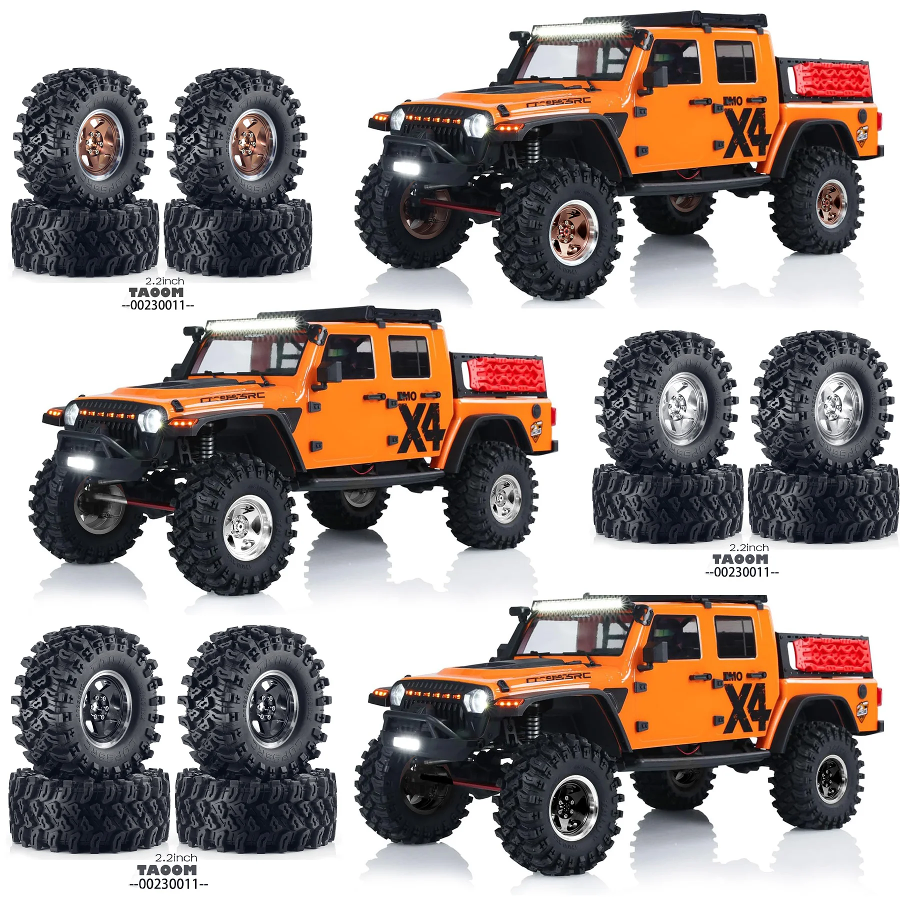 RC 2.2 عجلات وإطارات Beadlock من الألومنيوم OD 5.36 بوصة لـ RC Mud Crawler Trail Gen8 Everest 10 محوري كابرا الشبح 4 قطعة #6