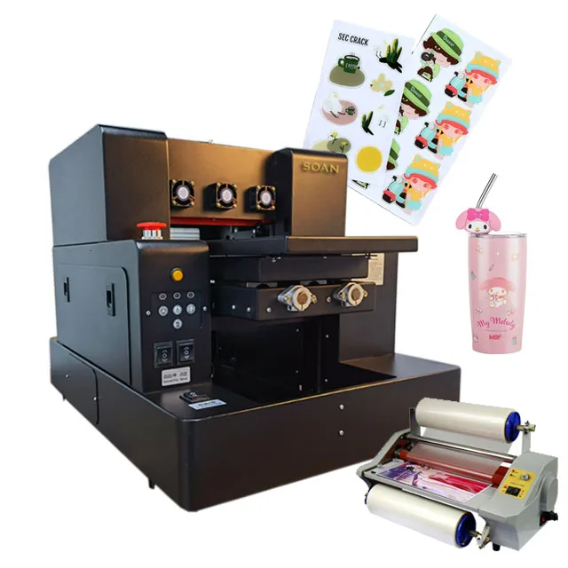 UV DTF Sticker Printer impresora  DTF Printer For Wood Pen Bottles  Stickers Printer  Flatbed Printing Machine