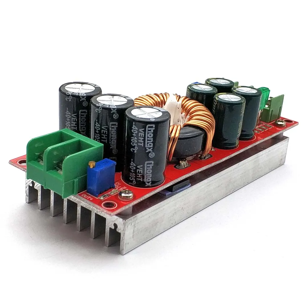 DC-DC 20A 1200วัตต์ตัวแปลงแบบก้าวขึ้นโมดูลจ่ายไฟ DC10-60V เพื่อ DC12-80V เครื่องชาร์จแรงดันไฟฟ้าแบบปรับได้