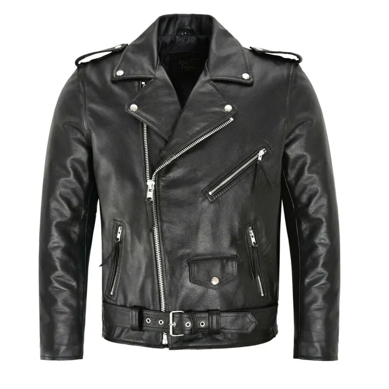 2024 Punk Men PU Leather Jacket Motorcycle Fashion Slim Fit Leather Coat Medieval Faux Leather Costume Tops