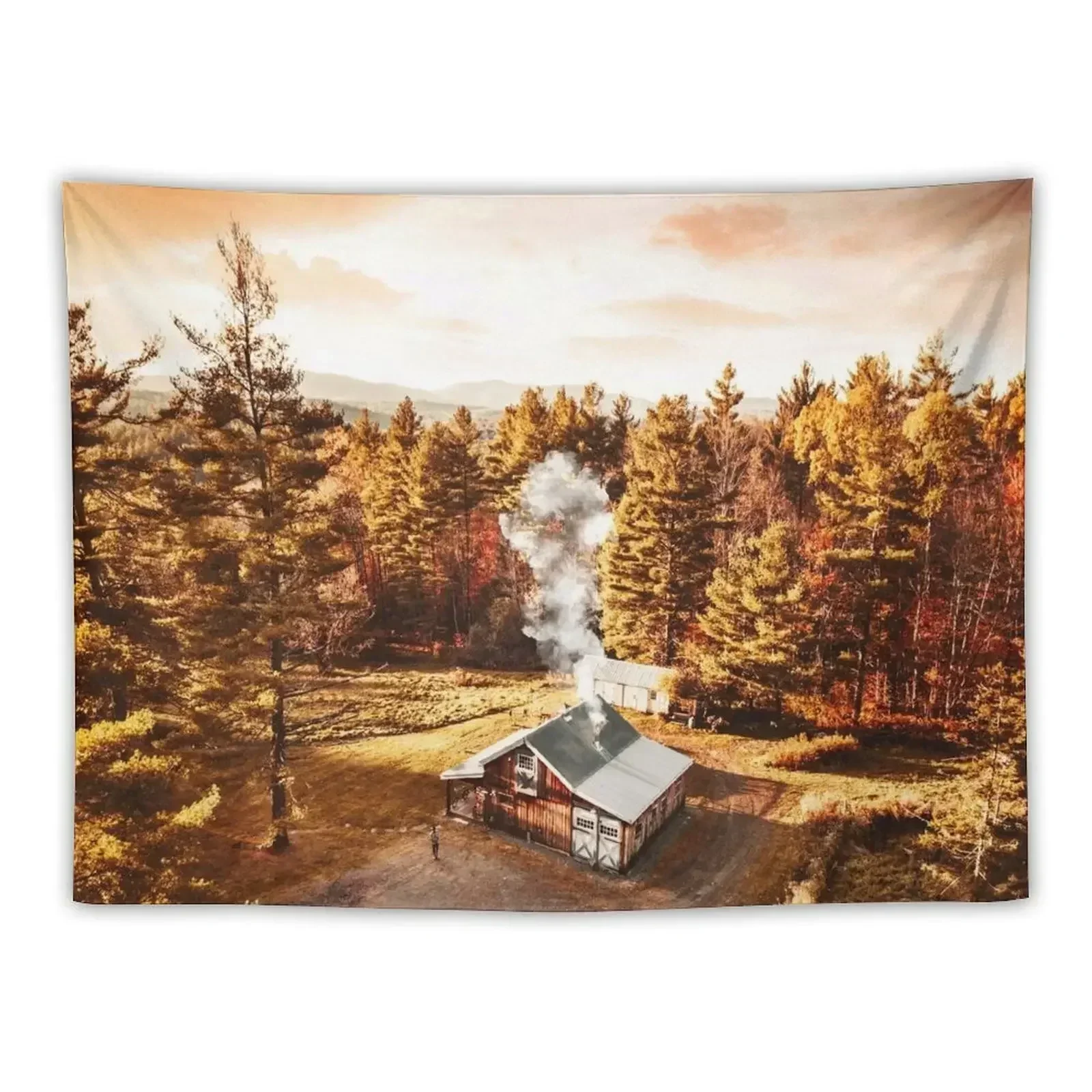 

aerial view of a cabin Tapestry Decorations For Your Bedroom Wall Decor Hanging Tapestry