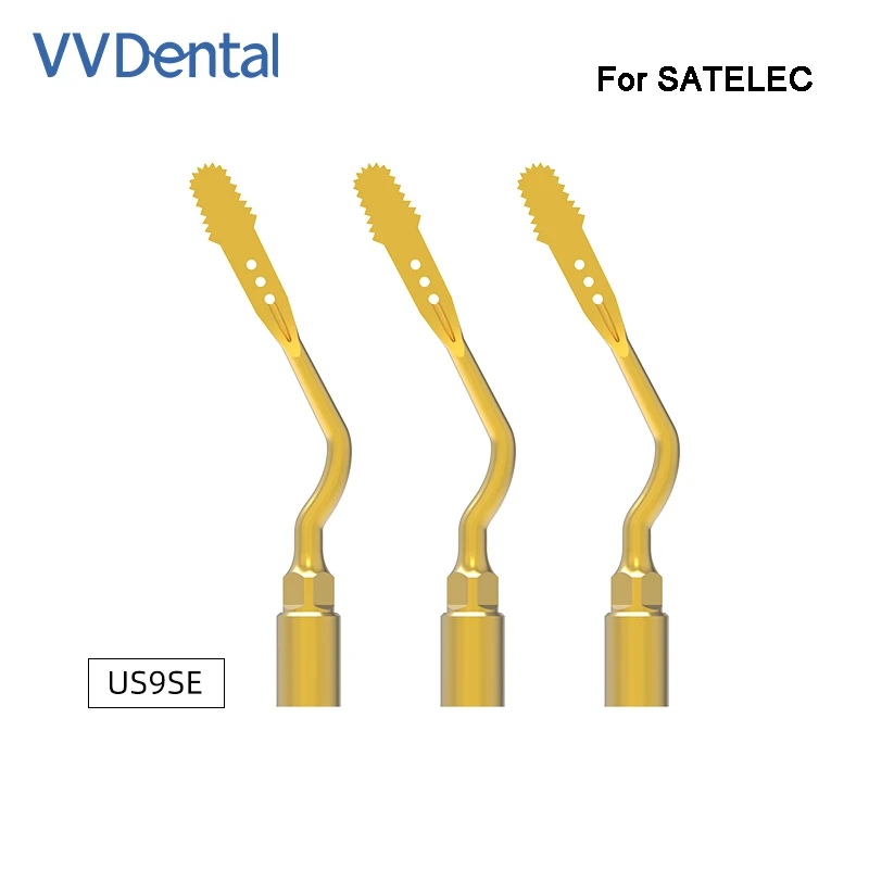 VVDental 1/3pcs US9SE Dental Piezo Surgery Tip Fit SATELEC for Micro-saw From Bone 0.35mm Circular Cutting Tools