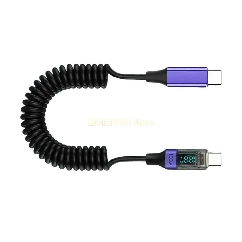 Cáp sạc F62C USB C PD100W có đèn báo nguồn thông minh, đồng bộ dữ liệu tốc độ cao Tương thích nhiều thiết bị