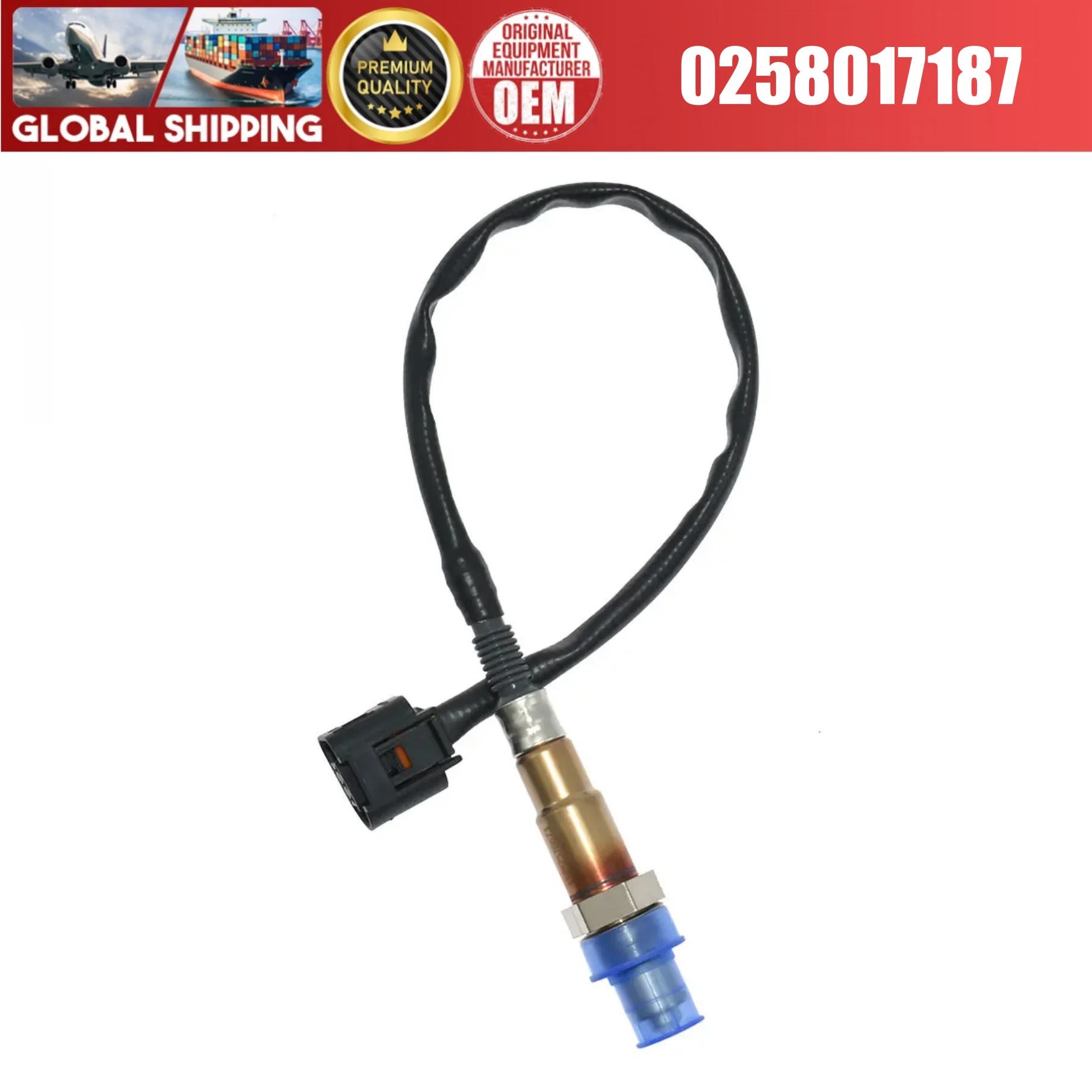 0258017187 Oxygen Sensor Fits for BMW 5 6 7 X5 X6 550i 650i 750i 50i 750Li M5 M6 2007-2016No#0258017187