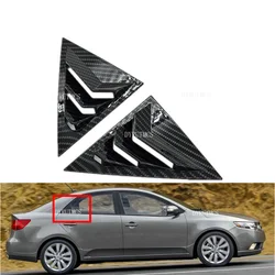 Fit For KIA K3 Forte 2009-2017 2010 2011 2012 Car Rear Louver Window Side Shutter Cover Trim Sticker Vent Scoop ABS Carbon Fiber