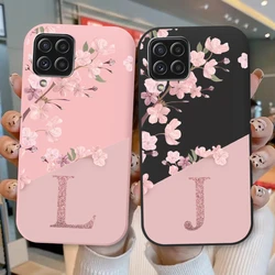 Initial Letter Silicone Phone Case For Huawei P30 Lite Retro Pink Flower Leaves Soft Back Cover For Huawe P20 P30 Lite Capa