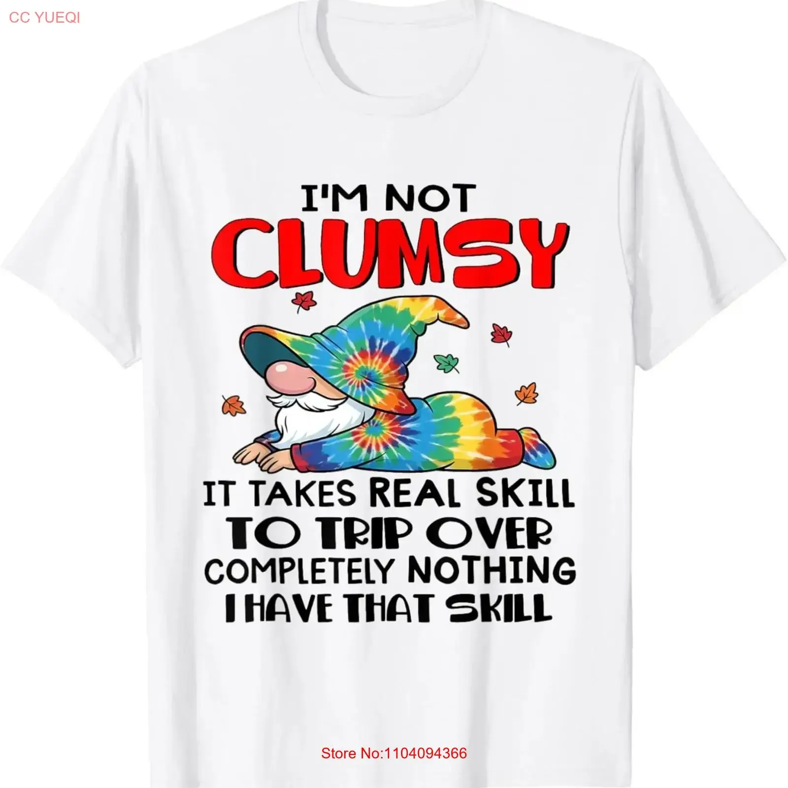 Gnomes I'm Not Clumsy It Takes Real Skill to Trip Over T Shirt vintage Washed homme streetwear fashion Soft Casual Stylish