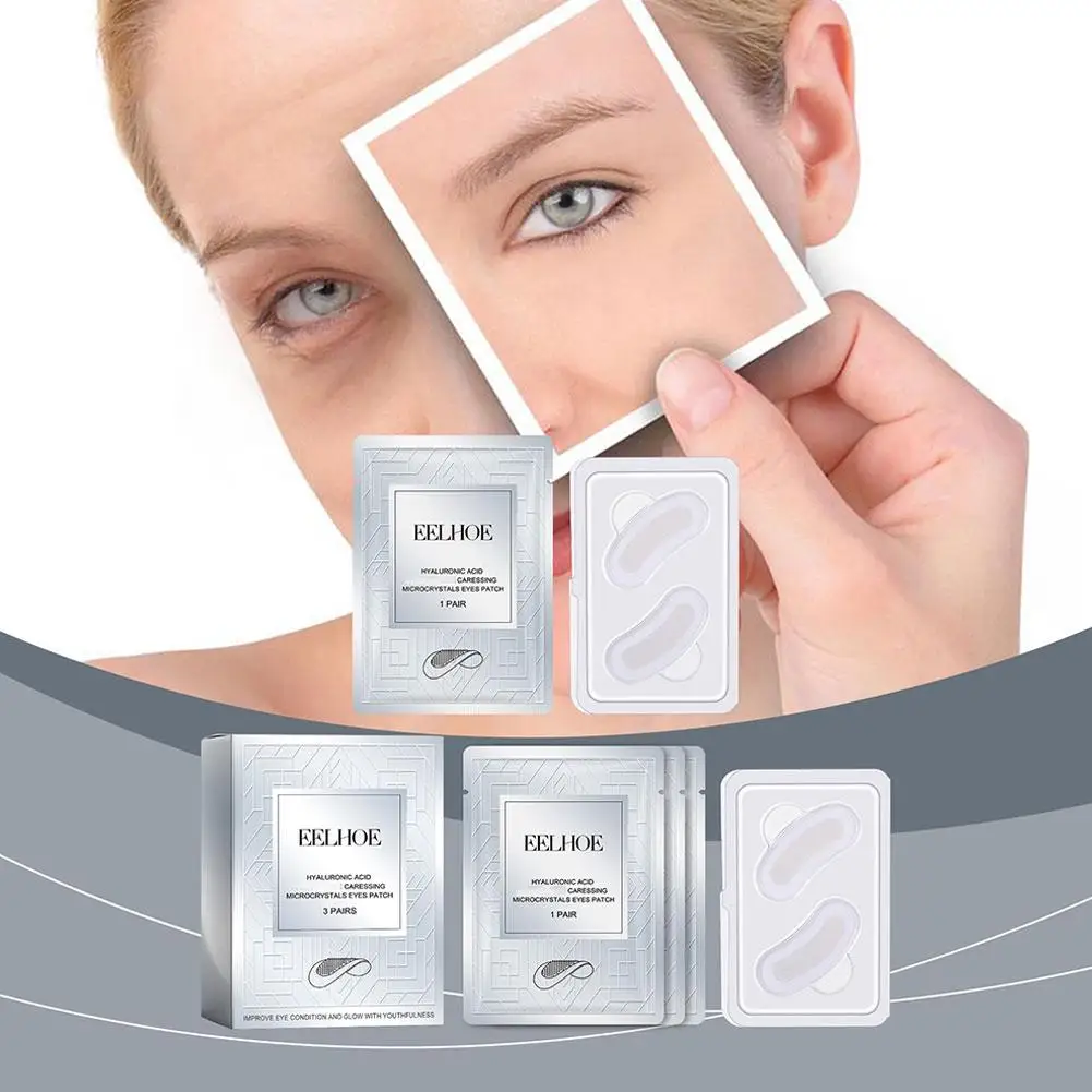 

1/3 Hyaluronic Acid Microneedle Eye Patches Mask for Anti Wrinkle Aging Dark Circles Moisturizing Under Eye Gel Pads Skin C T6W2