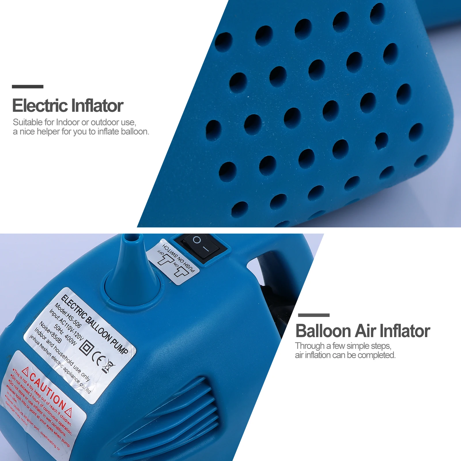 

1pc Electric Inflator 13000Pa Portable Air Pump For Party Balloon Single Hole Automatic Shut Plug Balloon Inflator Pump