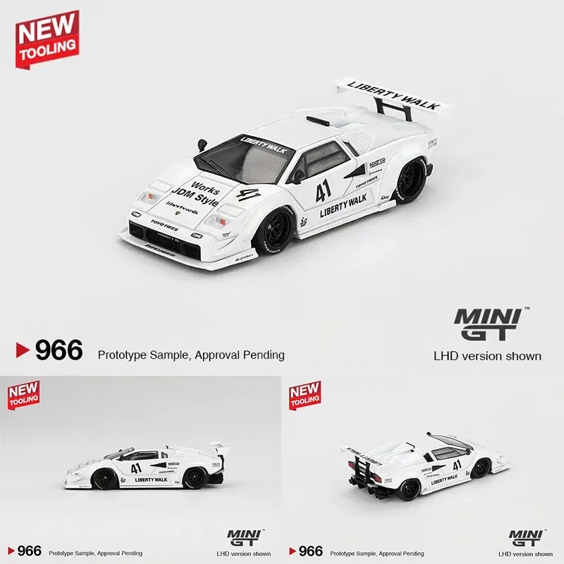 PreSale MINIGT 966 1:64 LBWK Lamborghini Countach White 2024 Diecast Model Collection Toys