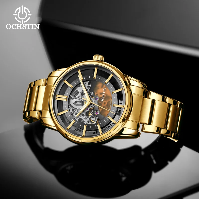 OCHSTIN Master Series New 2024 Simple Comfort Skeleton Mechanical Movement Waterproof Watch Men\'s Mechanical Watches