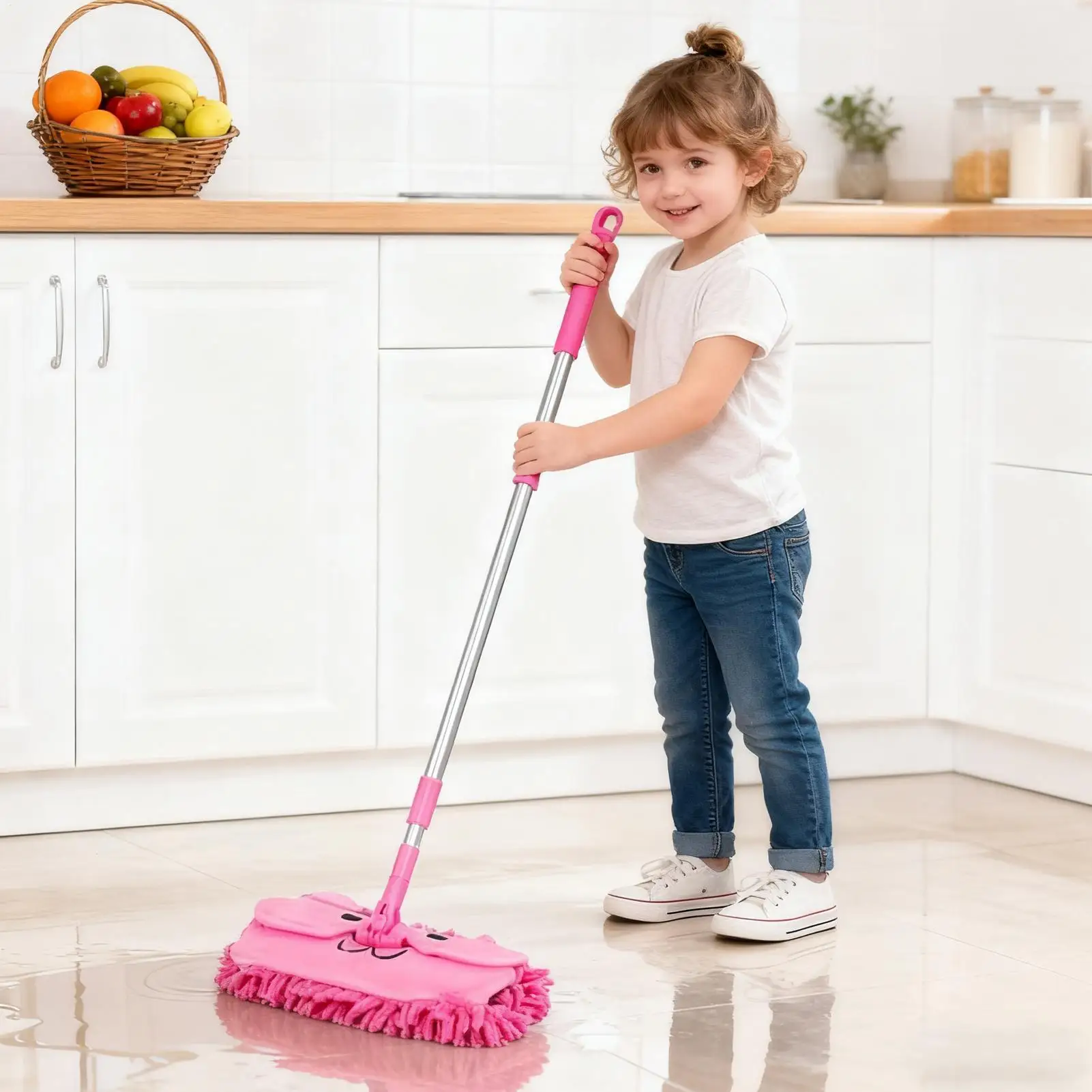 Kids Cleaning Toys Funny Rotatable Detachable Kids Play Dust Mop Cleaning Toys For Boys Girls Early Childhood Housekeeping Role