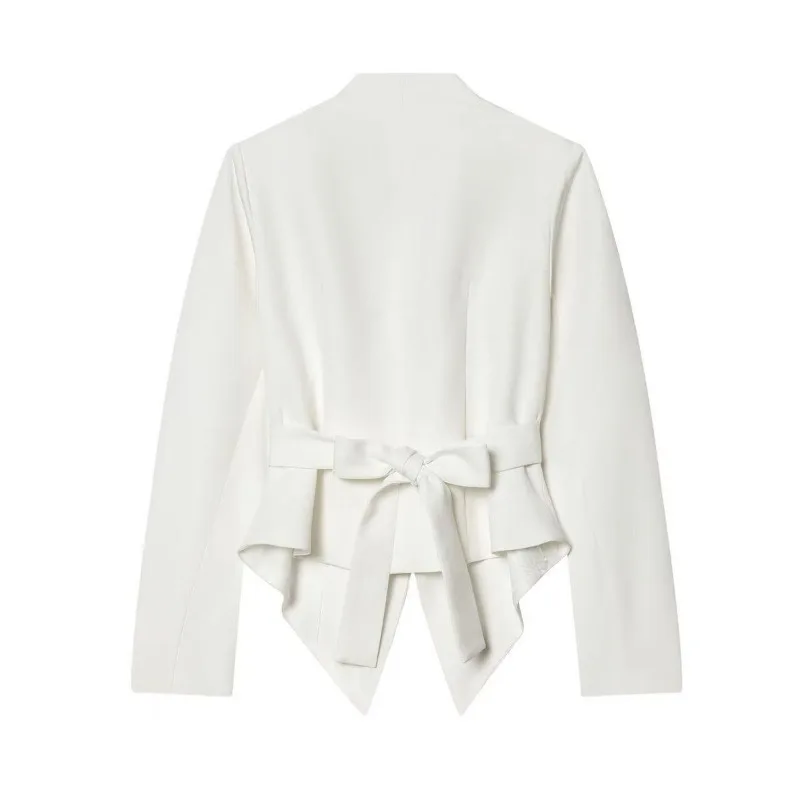 European American Women's Clothing Style Slimming and Form-fitting Irregular Suit Jacket, Women's Fashionable Lace-up Waist Suit