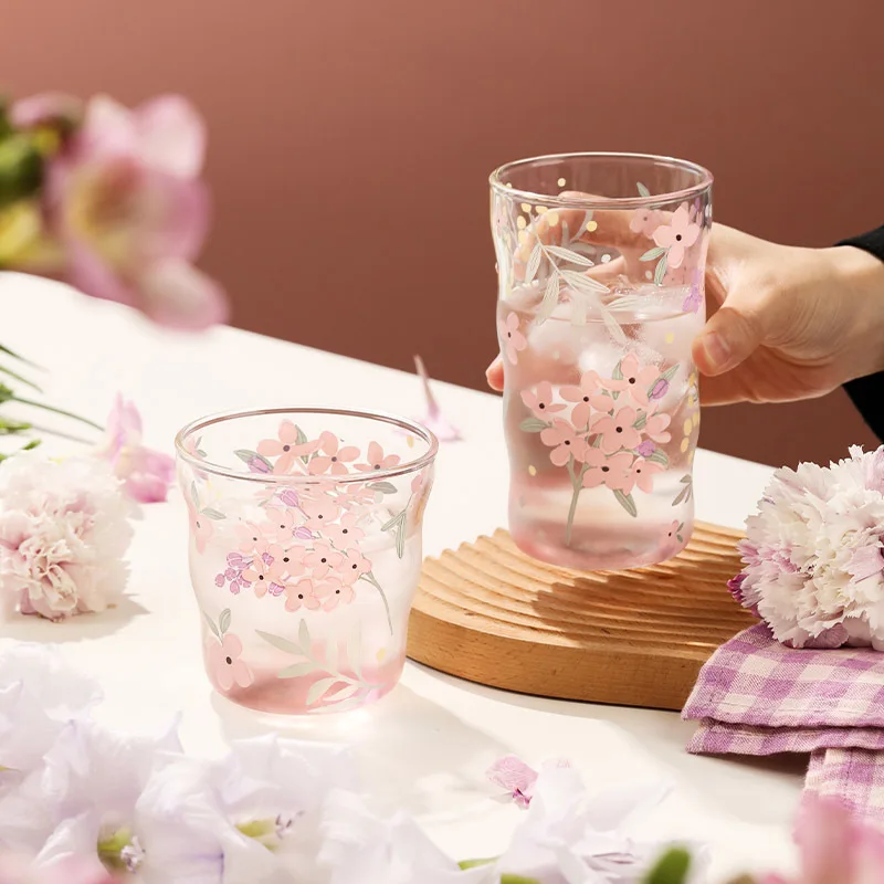 High Borosilicate Glass Cup Heat Resistant Tea Cup Stylish Design for Women Home Use