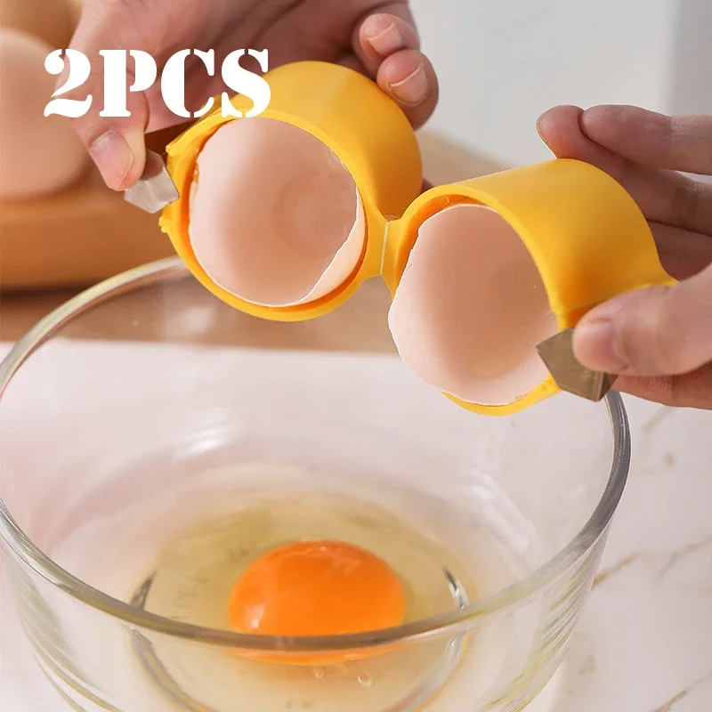 

1/2pcs Multifunctional Egg Shell Opener Handheld Egg Cracker Separator Tool Eggshell Cutter Easy Open Kitchen Gadget for Egg