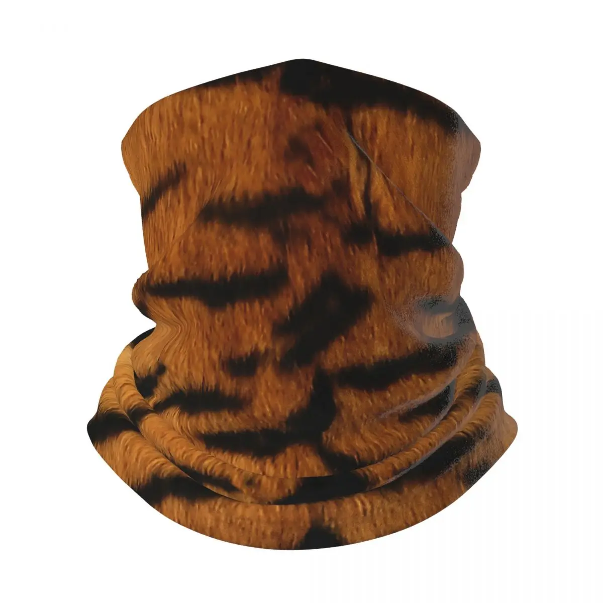 Tiger Printed Faux Fur Bandana Neck Gaiter Windproof Face Mask Scarf Cover Women Men Headwear