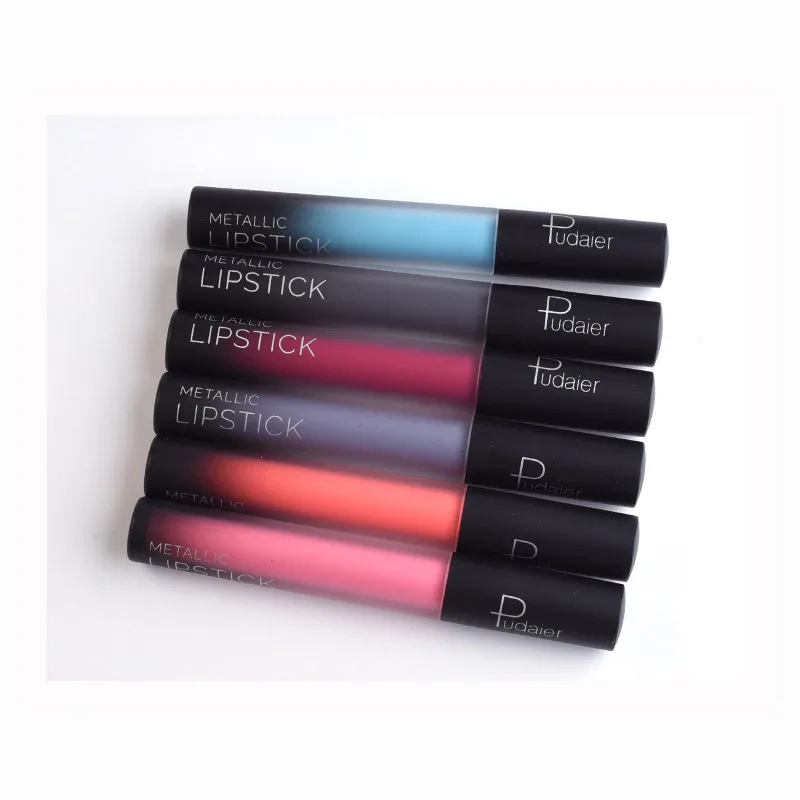 Pudaier Waterproof Nude Tint Liquid Lipstick Smooth Cosmetics Matte Lip Gloss Makeup Colorful Lipgloss Cream Make up Glosses