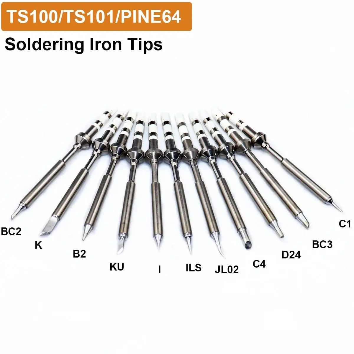 TS101 TS100 PINE64  T85 Replacement TS Series Electric Soldering Iron Head Tips Various Models Of K KU ILS C4 JL02 BC2 B2 I D24