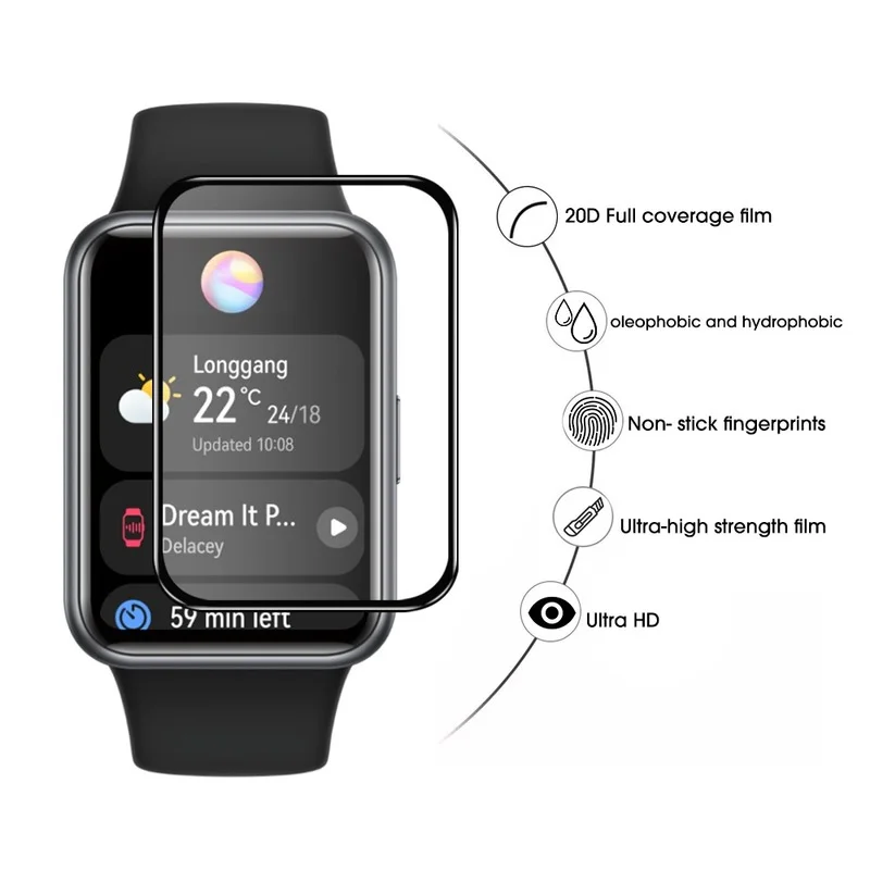 1-10PCS 9D Curved Soft Protective Glass For Huawei Watch Fit 2 Full Screen Protector Films for Hauwei Smartwatch Accessorie