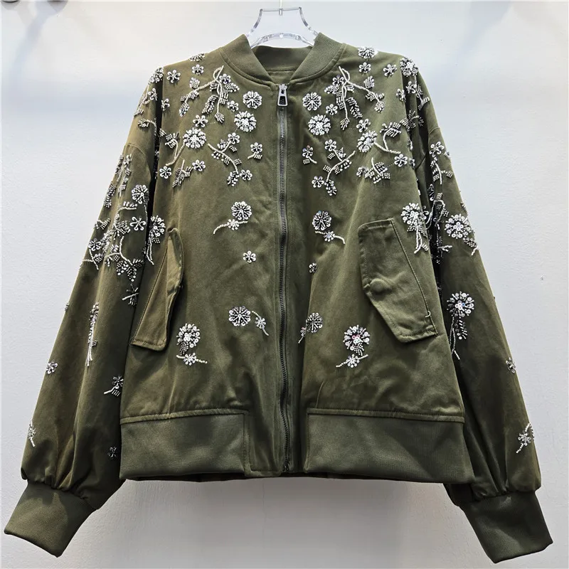 SuperAen 2026 Autumn New Embroidered Flares Three-Dimensional Flower Fashion Coat for Women Loose Jackets