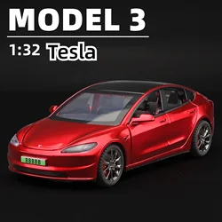 1/32 Tesla Model 3 Alloy Car Model Simulation Electric Car Model Boy Toy Pendant