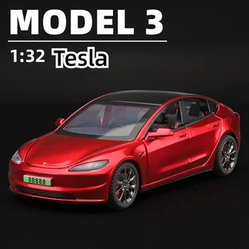 1/32 Tesla model 3 alloy car model simulation electric car model children&#x27;s toy pendant