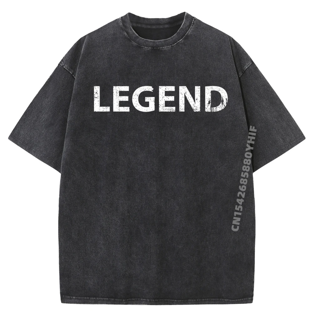 

Legend Cool One Word Phrase Retirement Streetwear Men SOFT Luxury Designer Mens Leisure Washed T Shirts
