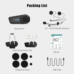 Freedconn-ky Pro Motorcycle Intercom, Bluetooth-Headset-Helm, wasserdichtes Interphone für 6 Fahrer, Moto-Gruppe, 1000m 10 Hauptverkäufe helfen GPS - №1