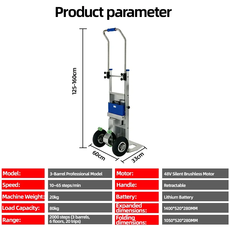 Professional Climbing Stair Lifting Trolley Hand Truck Cart for Easy Ascending