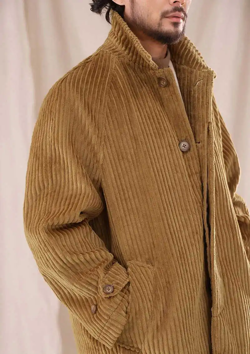 เสื้อโค้ทผู้ชายผ้าแฟลนเนลทันสมัย แบบกระดุมสองแถว ทรงหลวม สำหรับฤดูใบไม้ร่วงและฤดูหนาว อุ่นสบาย เหมาะสำหรับใส่ทำงานในออฟฟิศหรือโอกาสทางการ  สามารถสั่งตัดได้