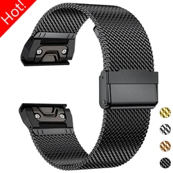 Correa de acero inoxidable de ajuste rápido para Garmin Fenix 7X 7 Pro Fenix 6X 6 5X 5Plus Tactix 7 Forerunner 965 955 Enduro, 26mm, 22mm