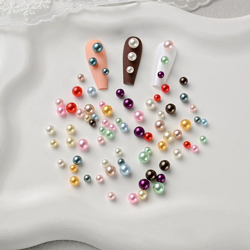 12 قطعة/المجموعة مختلط الحجم جولة اللؤلؤ 3D مسمار الفن سحر تقليد حبات اللؤلؤ الأظافر الراين ل Kawaii DIY مانيكير اكسسوارات #4