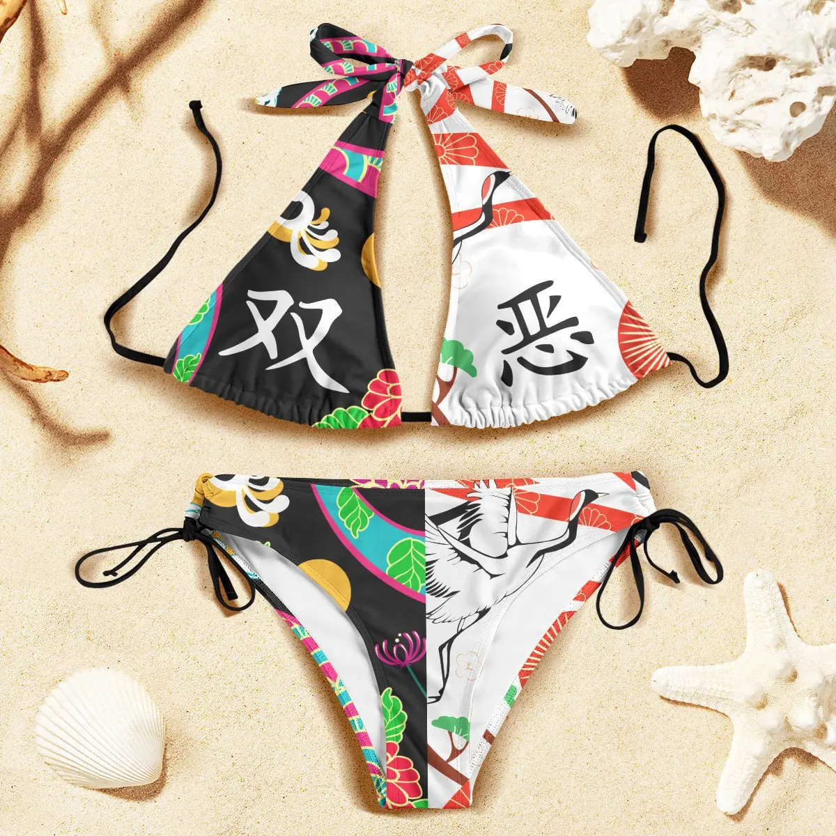 Maillot de bain imprimé numérique 3D pour femmes, bikini anime japonais, maillot de bain de plage, lingerie sexy, soutien-gorge à la mode, ensemble de sous-vêtements, costume 2 pièces