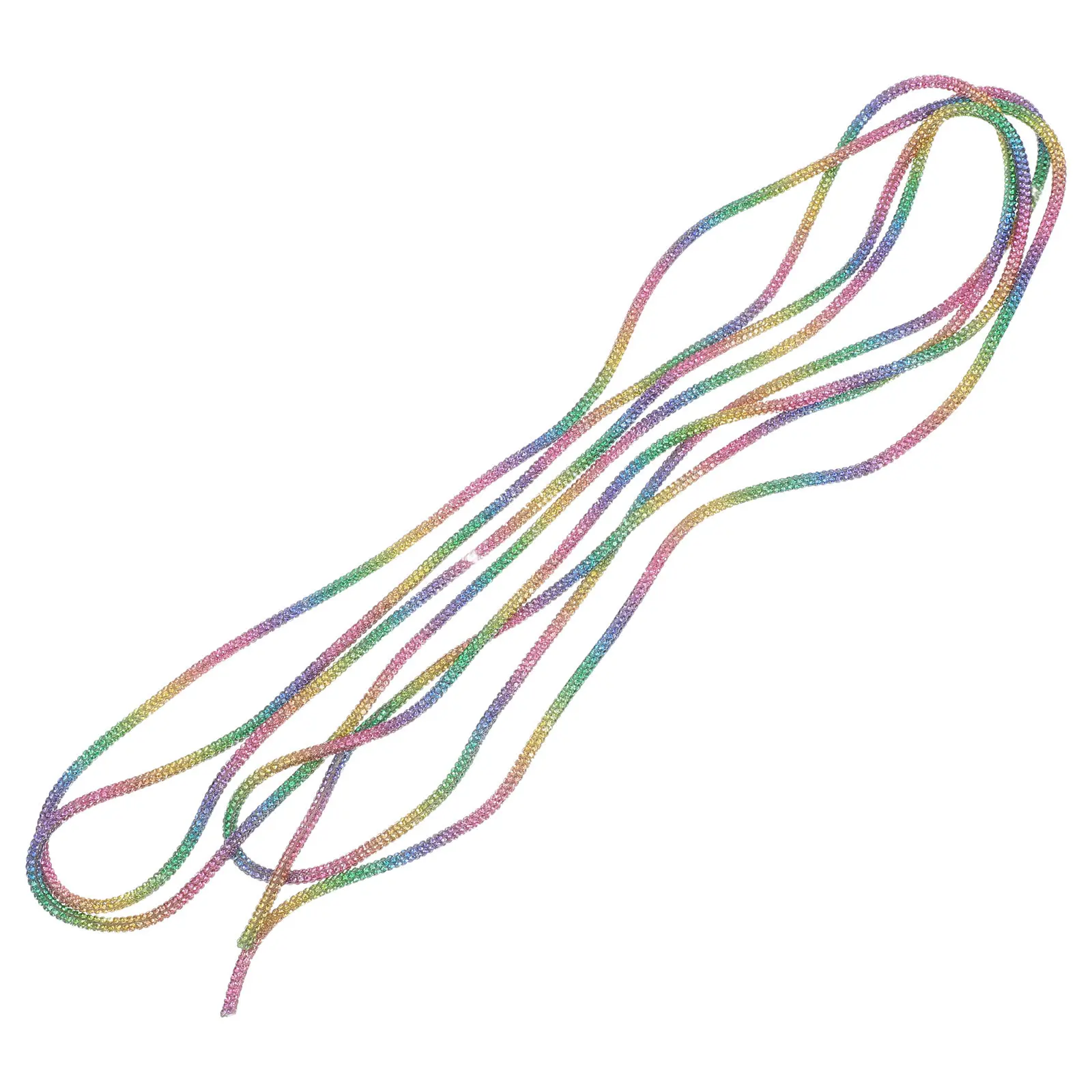 Flexible Rhinestone Tube Cord with Brilliant for Hoodie Strings Sneaker Laces Waist Chains Bag Straps Craft Decoration