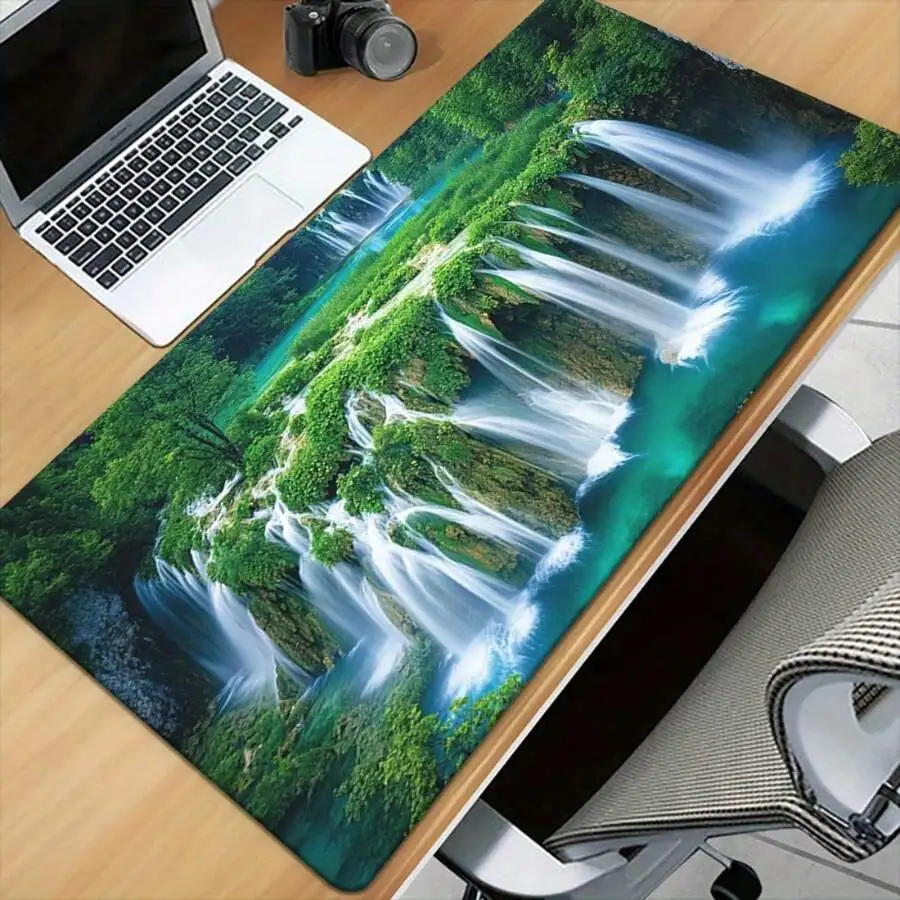 

Large Waterfall Forest Mousepad Anti-Slip Rubber Desk Mat For Gaming Office Laptop