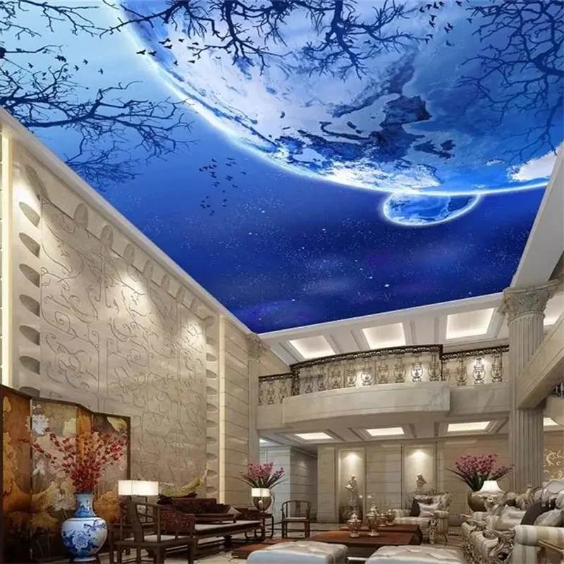 星空の惑星のカスタム壁紙,3D壁画,美しい,リビングルーム,ベッドルーム,天井,天頂,天の川,家の装飾