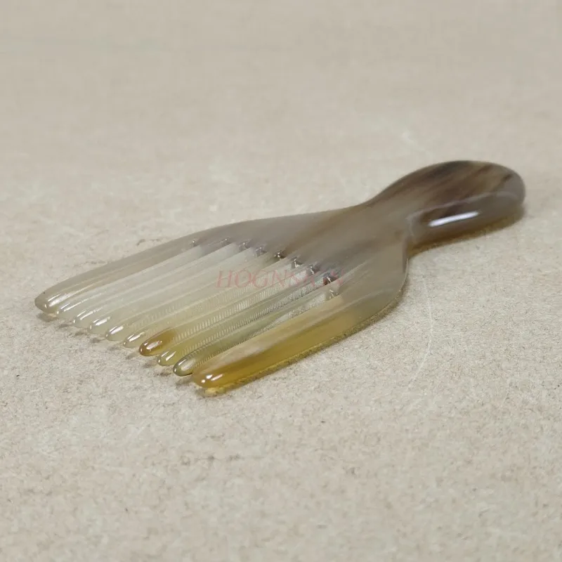 Natural white horn comb anti-static massage head treatment comb portable bag pocket care hair comb length 9.5CM