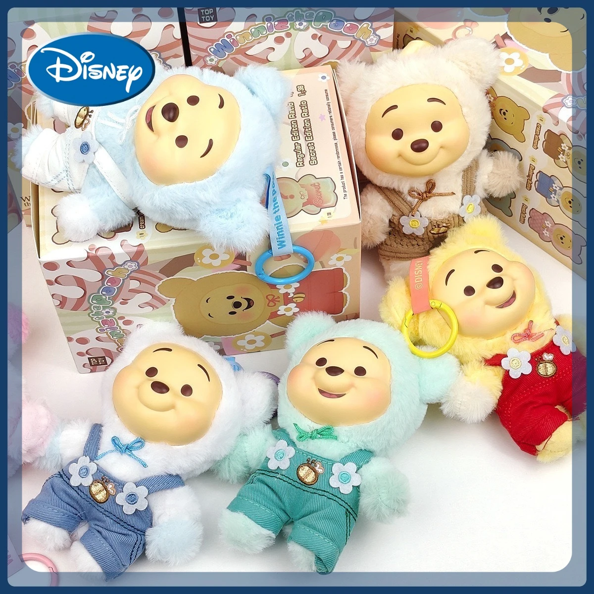 

Disney Winnie the Pooh Candy Bear Series слепая коробка Vinly Plush Mystery Box Сумка-сюрприз Кулон Кукла Фигурка Девушка Подарок! !