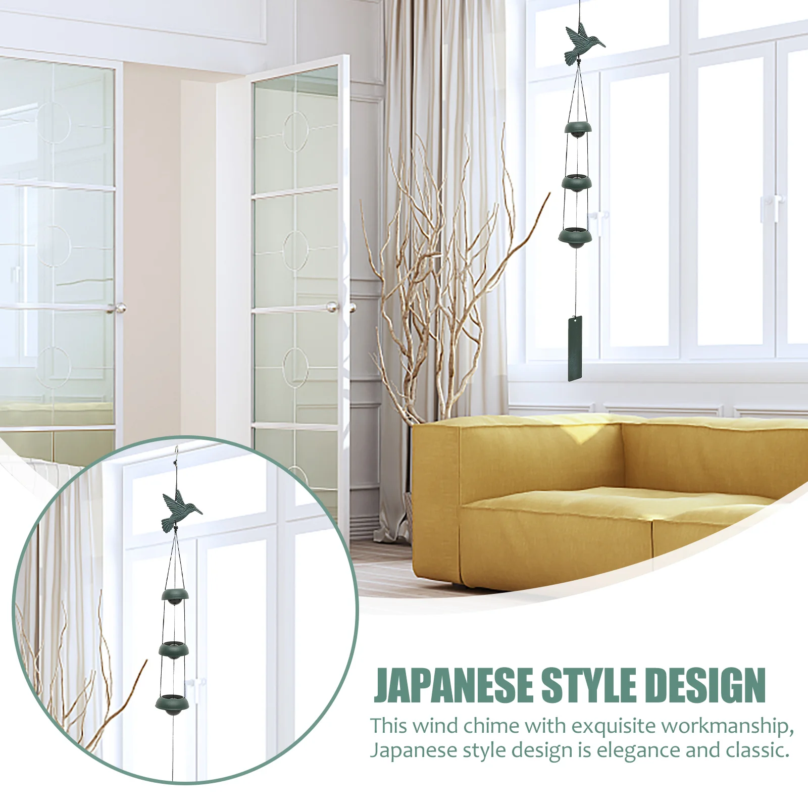 

Japanese Wind Chime Metal Exquisite Workmanship Japanese Style Hanging Wind Bell for Garden Patio Balcony Home Outdoor