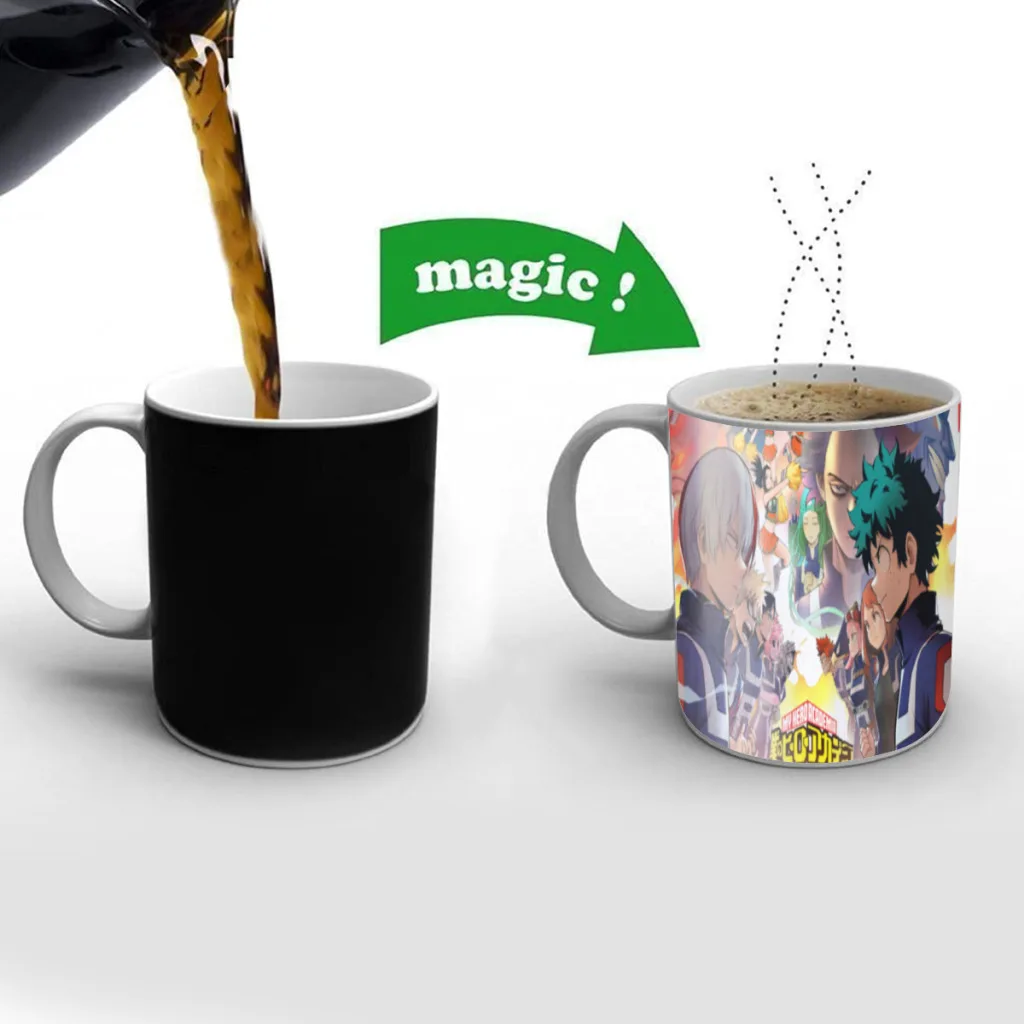 

My Hero Academia Color Changing Coffee Mugs Creative Heat Magic Mug Ceramic Milk Coffee Tea Cups Friends Gifts For Birthday