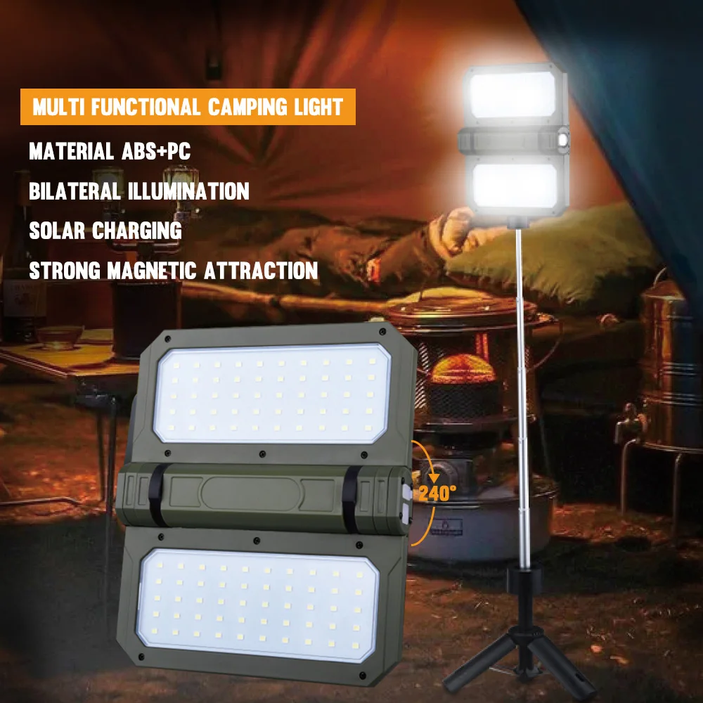 

Solar 2400LM LED Camping Lights 3000mAh USB Rechargeable Magnetism Tent Lantern Emergency Lamp Outdoor Waterproof Hanging Light