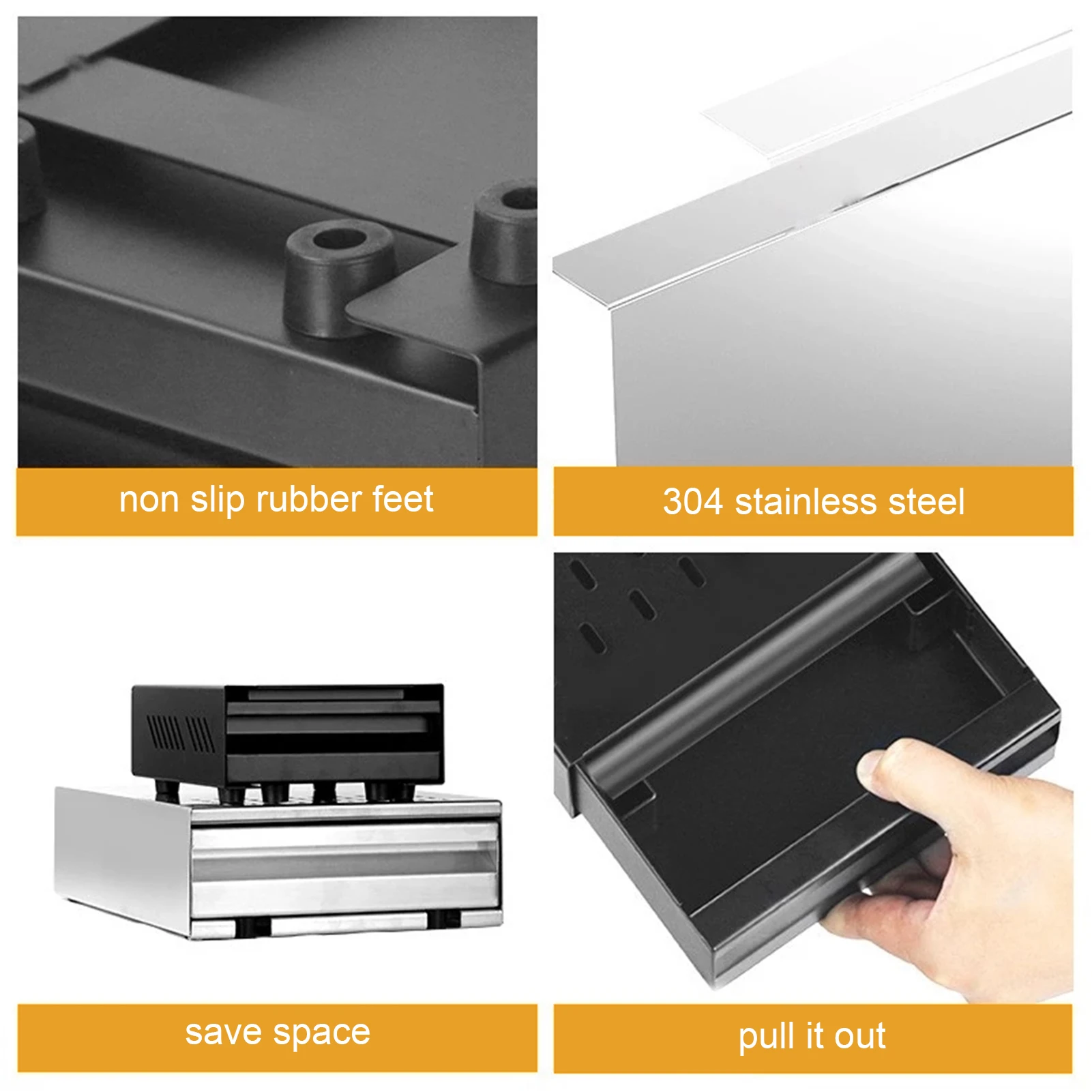 Coffee Knock Box Drawer Stainless Steel Thickened Coffee Residue Powder Box for Household Shop Coffee Ground Knock Container