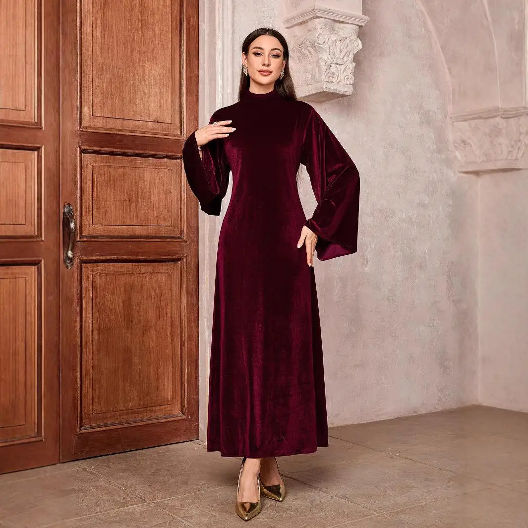 

Women's Flared Waistband Silk Dress Elegant Stage Costume Traditional Chinese Ethnic Style Autumn Fashion Ladies' Gown