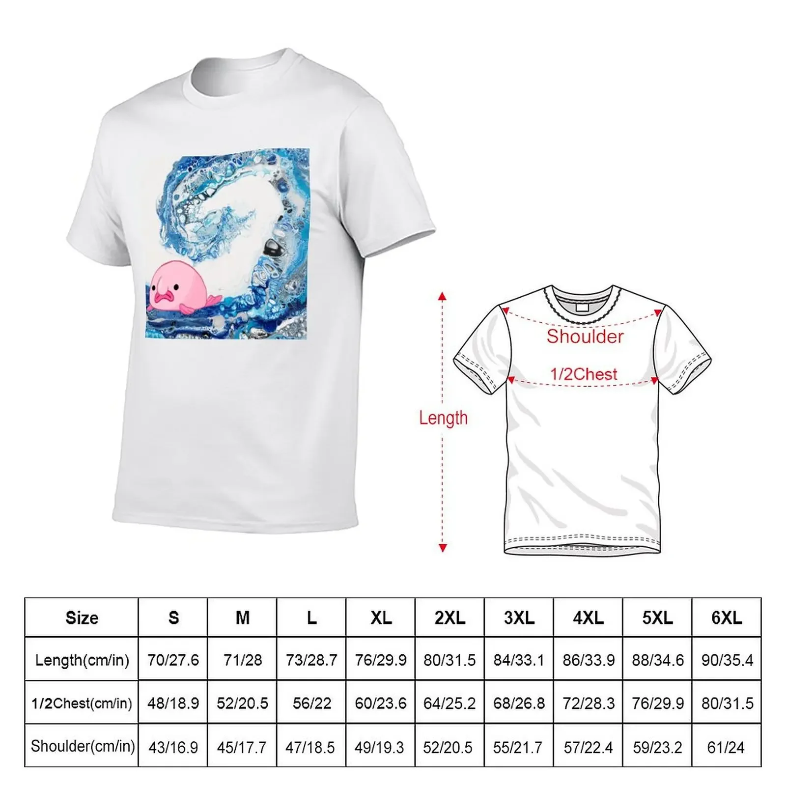 Abstract wave and a blobfish T-Shirt funny gifts plus sizes baggy shirts designer t shirt men