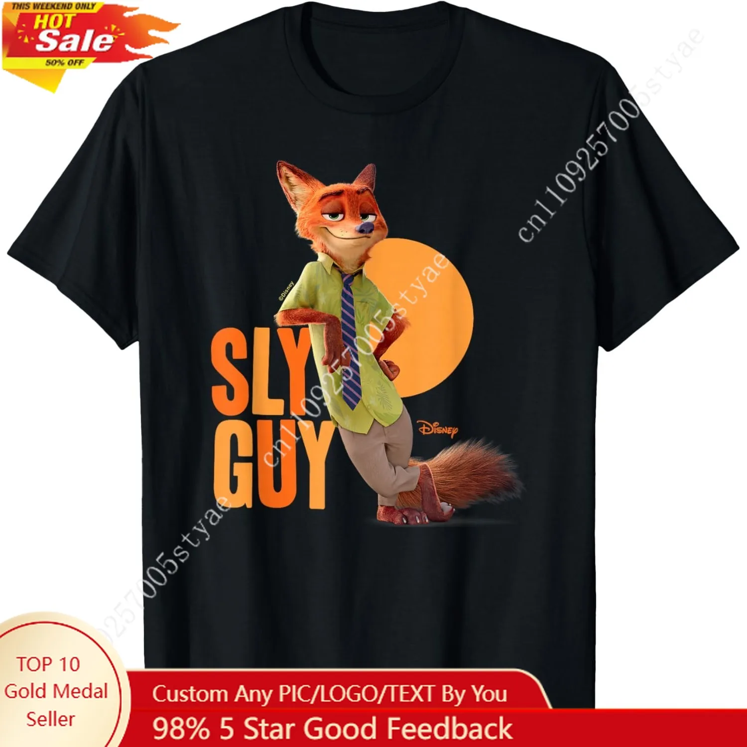 

Disney Zootopia Nick Sly Guy Boys Girls T-Shirt Comfort Shirt Short Sleeve Tee Casual Tops Vacation Clothes For Teen