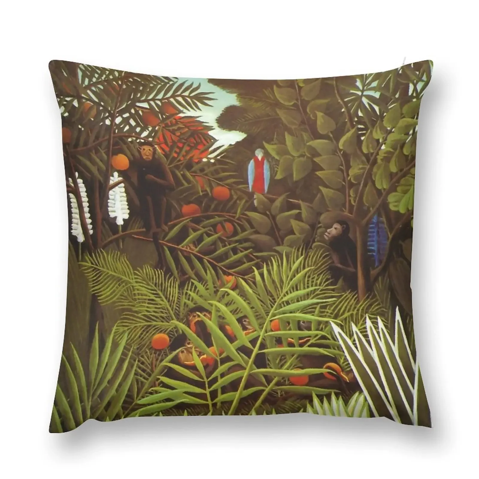 Henri Rousseau Exotic landscape, 1908 Throw Pillow Rectangular Cushion Cover christmas decorations 2025 pillow