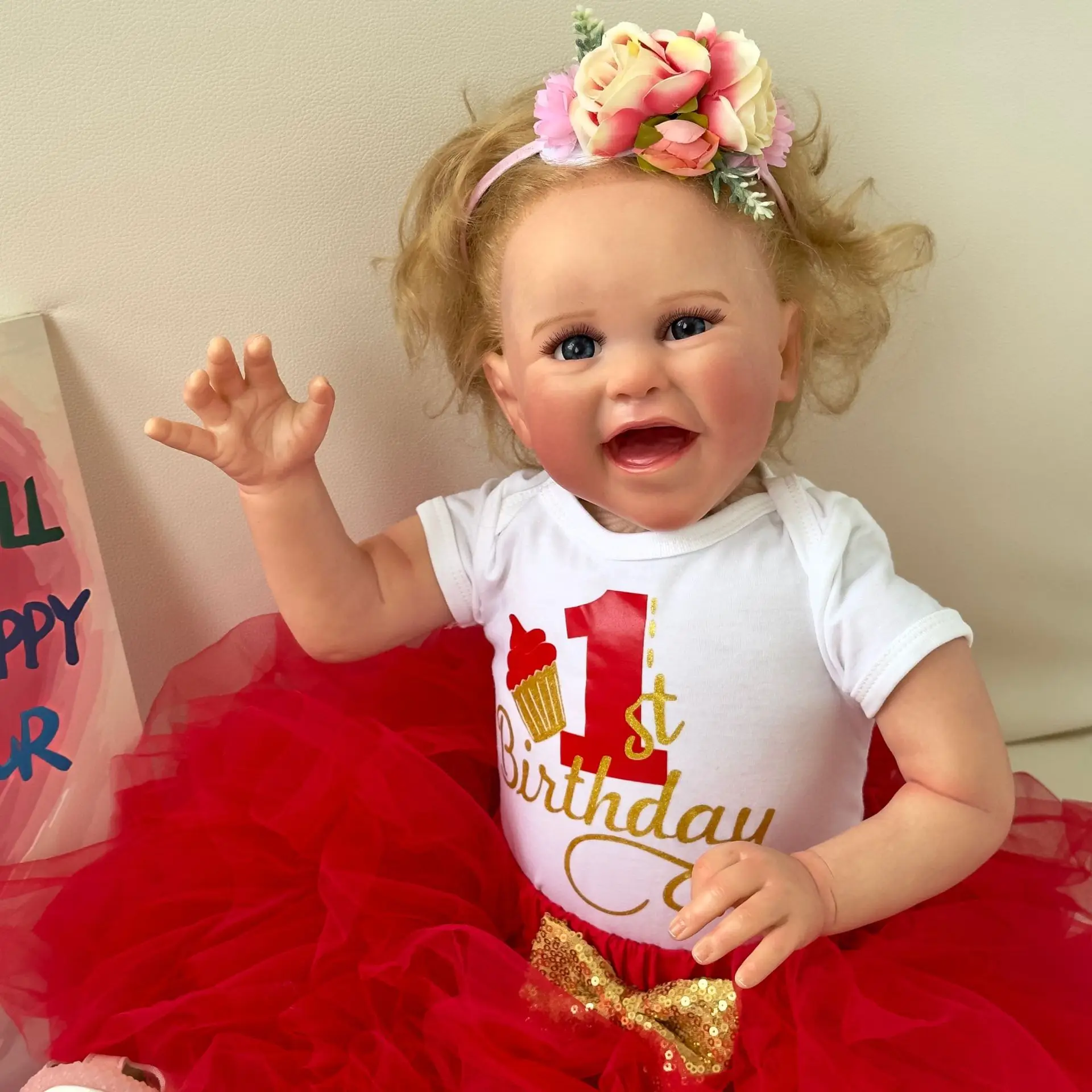 24 Inch Lovely Girl Reborn Toddler Doll Finished 3D Skin Exquisite  Bebe Reborn Soft Silicone Baby Doll Dress Up Toys