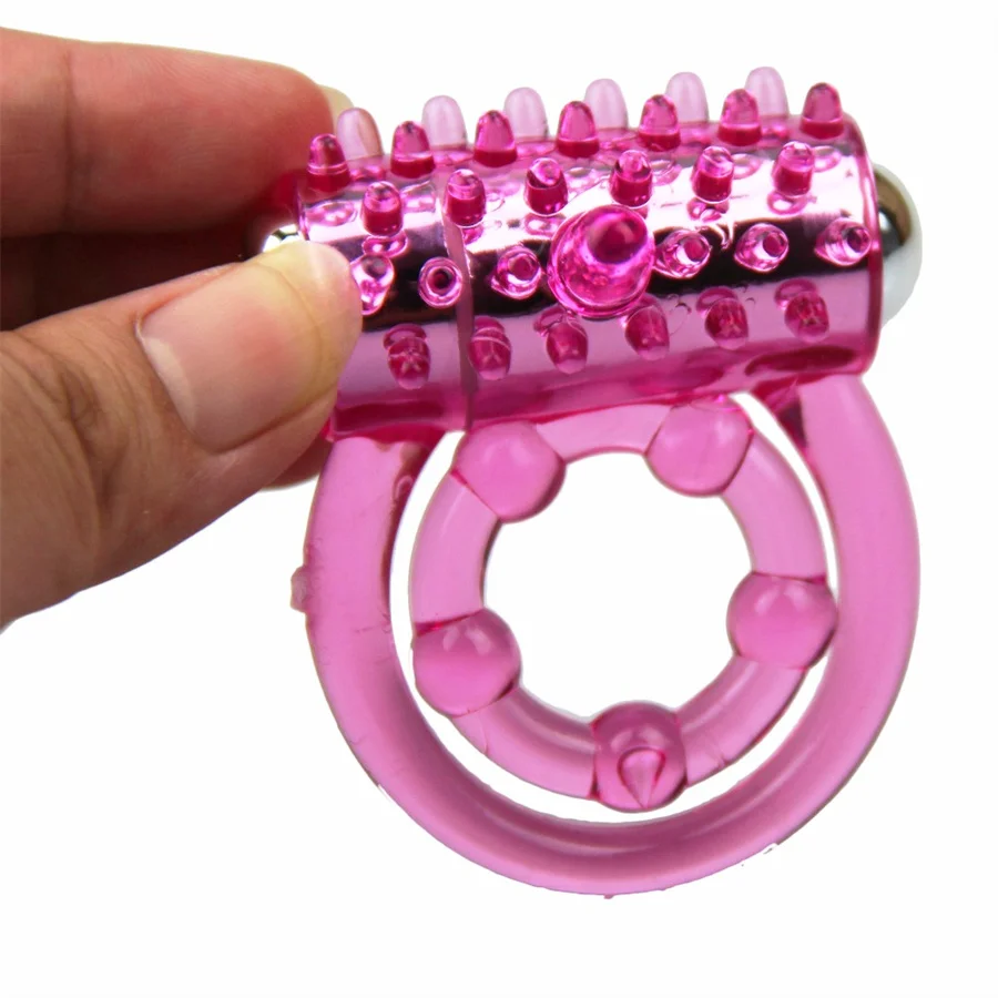 Vibrator Cockring Delay Premature Ejaculation Double Penis Ring Vibrators Lock Perm Clit Stimulator Cock Ring Sex Toys For Men